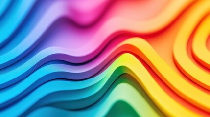 Fototapeta premium A vibrant abstract image featuring colorful wavy patterns in shades of blue, pink, and yellow, creating a dynamic and playful visual effect.