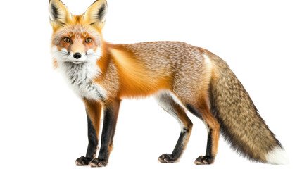 Fototapeta premium Red Fox Standing on Black Background