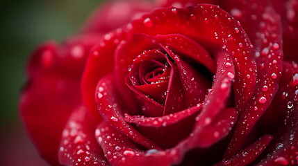 Beautiful Red Rose Petals with Dew Drops