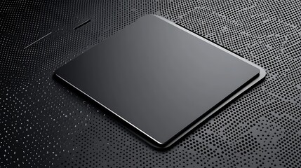 Sleek Black Microchip on Circuit Board: A 3D Render AI Generated