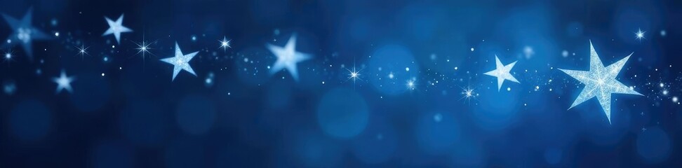 Twinkling white stars on a dark blue background with subtle sparkle effect, sparkle, festive