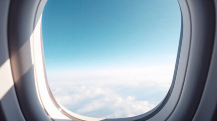 Fototapeta premium View from airplane window. Travel and vacation concept