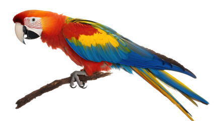 Fototapeta premium Vibrant Scarlet Macaw Parrot on Branch