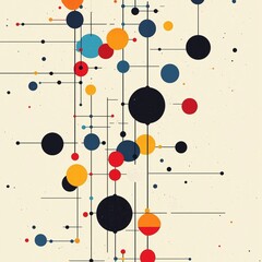 Abstract Circle Pattern with Vintage Floral Design