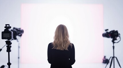 Beauty influencer hosting engaging live makeup tutorial session