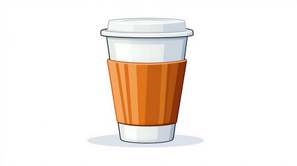 Vibrant Coffee Cup Illustration: A Take-Away Drink Design AI Generated