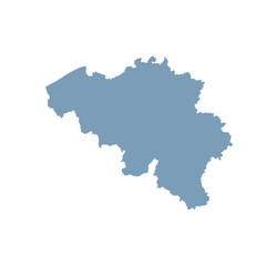 Map of Belgium, sign silhouette. World Map Globe. Vector Illustration isolated on transparent background. Europe continent.