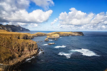 Obraz premium Cape End of the World in autumn, Shikotan, South Kuriles