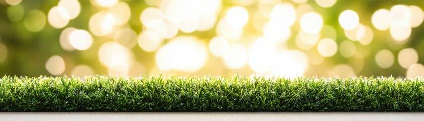 Obraz premium A vibrant image featuring lush green grass with a soft, glowing background, creating a serene and refreshing atmosphere.