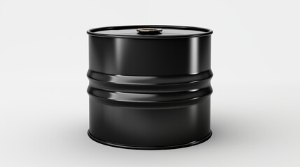 Black Metal Barrel Industrial Container 55 Gallon Drum Oil Storage Product Mockup