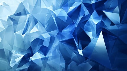 Obraz premium Abstract Blue Crystal Geometric Shapes Background Design Modern Digital Art Texture Shiny Elegant Polygonal Triangles Vibrant Shades High Resolution 