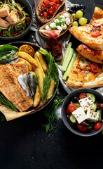 Mediterranean dishes concept.