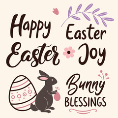 happy easter card with eggs