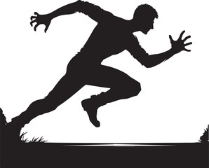 Lunging forward for an attack vector illustration