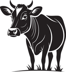 Fototapeta premium a vector silhouette image of a cow graphics icon (18).eps