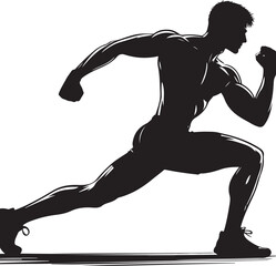 Lunging forward for an attack vector illustration