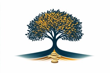 Symbolic tree illustrating the connection between wealth and growth in nature