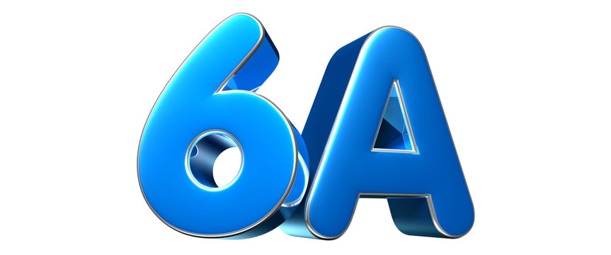 Blue 6A 3d illustration. Advertising signs. Product design. Product sales