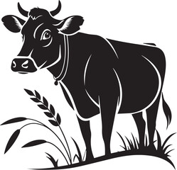Fototapeta premium a vector silhouette image of a cow graphics icon (6).eps