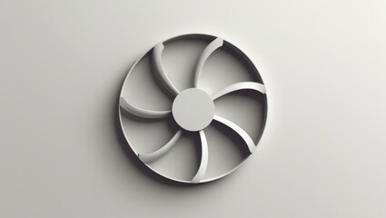 Simplistic Modern Fan Blade Icon in a Clean Design White Background