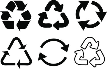 Fototapeta premium Recycle signs. Recycle arrow collection. Recycling icon set. Vector illustration