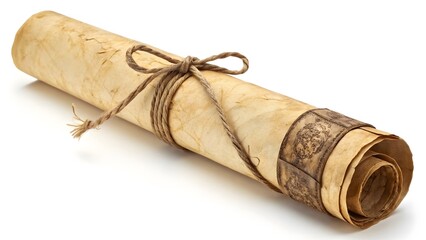 Ancient Parchment Scroll Weathered Historical Artifact & Vintage V5