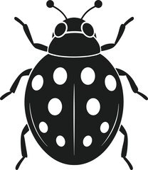 Ladybug Silhouette Vector - Elegant Spring Insect Illustration for Nature-Themed Designs