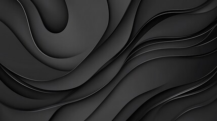 Fototapeta premium Abstract 3D Render: Dark Gray Swirling Wave Forms AI Generated