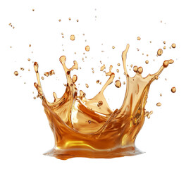 Stunning Splash of Brown Liquid Captured in High-Speed Photography, Isolated on Transparent Background