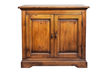 old retro wooden cabinet isolated on white or transparent background