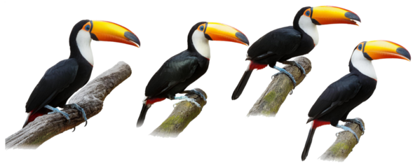 Toucans Perched on a Branch