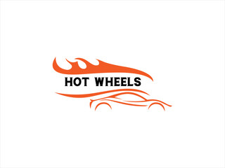 Stylish Hot Wheels logo design for a car brand.This is a simple, clean vector graphic logo for a car brand, likely Hot Wheels.