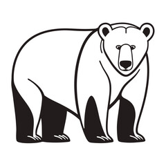 a vector silhouette image of a polar bear icon (13).eps