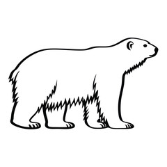 a vector silhouette image of a polar bear icon (16).eps