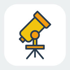 telescope icon in filled color style