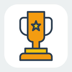 trophy icon in filled color style
