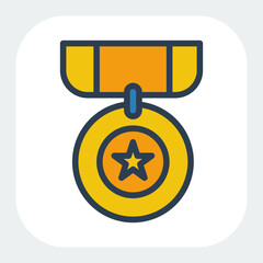 medal icon in filled color style
