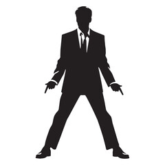 Masterful Actor silhouette, commanding the stage with presence - Actor illustration - Minimalist Actor vector - Profession silhouette
