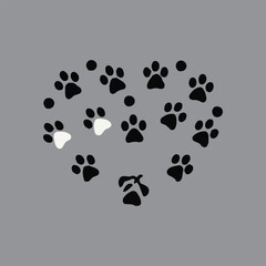 Fototapeta premium National Pet Day Vector Illustration | Pet Adoption Awareness | Cute Pet Faces | Funny Pet Quotes | Paw Print Design | Pet Frame Template | Sticker, T-Shirt & Poster Design