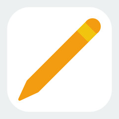 pencil icon in flat color style