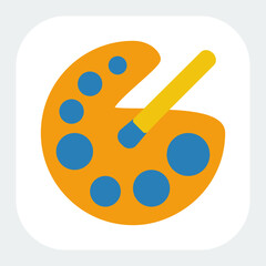 palette icon in flat color style