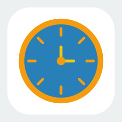 clock icon in flat color style