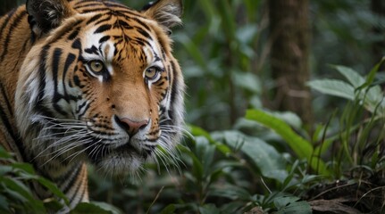 Majestic Tiger in Lush Jungle Habitat