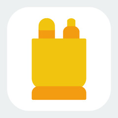 stationery place icon in flat color style