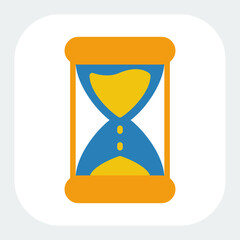 hourglass icon in flat color style