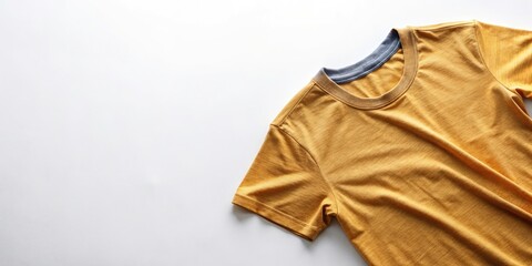 High-Contrast Macro Photography of Classic Tee in Flat Lay Style for Fashion Marketing and Design