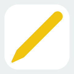 pencil icon in flat color style