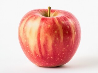 Fresh and juicy red apple on white background