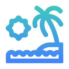 beach outlined gradient style