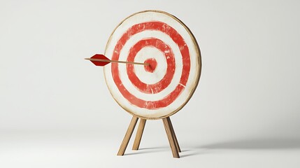 A vibrant watercolor painting of a target with an arrow hitting the center, symbolizing focus and achievement in hobbies like archery.